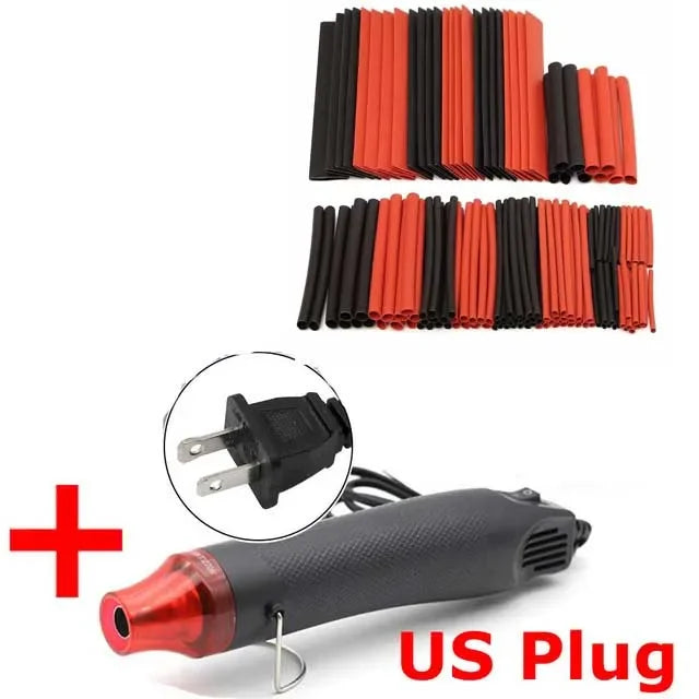127/328 Stück Schrumpfschlauch mit 300 W Heißluftpistole 2:1 Schrumpfdraht Schrumpfschlauch Kabel verbinden Abdeckung Schutz DIY