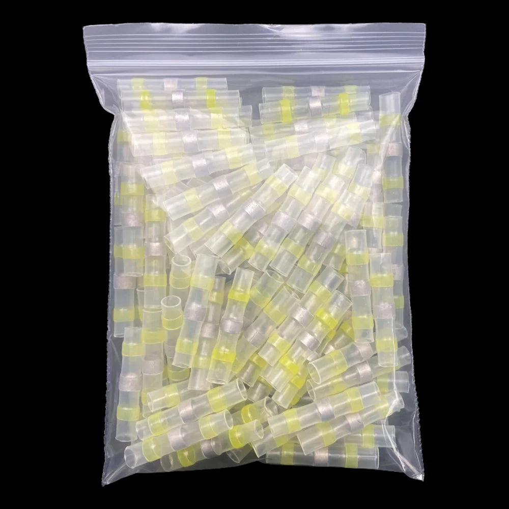 50/100/200PCS Schrumpf Anschlüsse Hülse Rohr Terminals Elektrische Butt Splice Draht Stecker Splice Solder Isolierte kabel