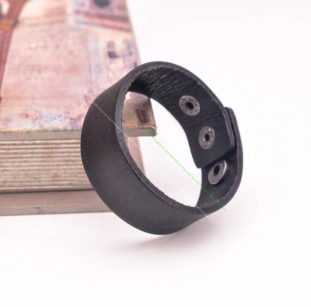 2,5 cm Bandbreite G601 Dunkelbraun Simply Stylish Single Wrap Echtleder Armband Armband Herren