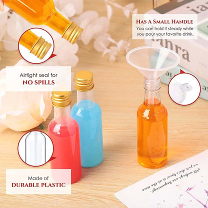 100pcs 50ml Mini Schnaps flaschen wieder verwendbare Plastik leere Alkohol Schnaps flasche für Wodka Champagner Whisky für Hochzeits feier