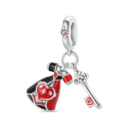 Wunderschöner roter Anhänger aus 925er-Sterlingsilber mit Rosenherz, Krabbe, Feuerwerkskörper, für Mädchen und Jungen, passend für DIY-Armbänder, Halsketten, süße Geschenke