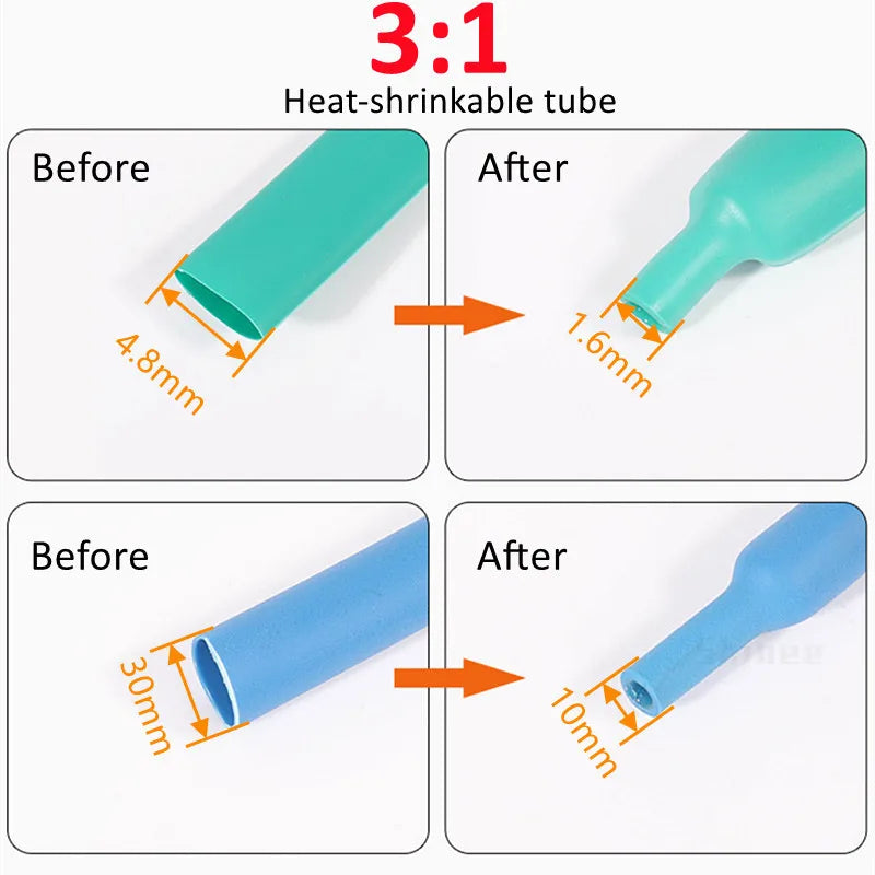 3:1 Dual Wand Wärme Schrumpfen Rohr Starke Kleber verhältnis Schrumpfschlauch Klebstoff Gefüttert Wrap Draht Kit 1.6/2.4/3.2/4.8/6.4/7.9/9.5/12,7mm