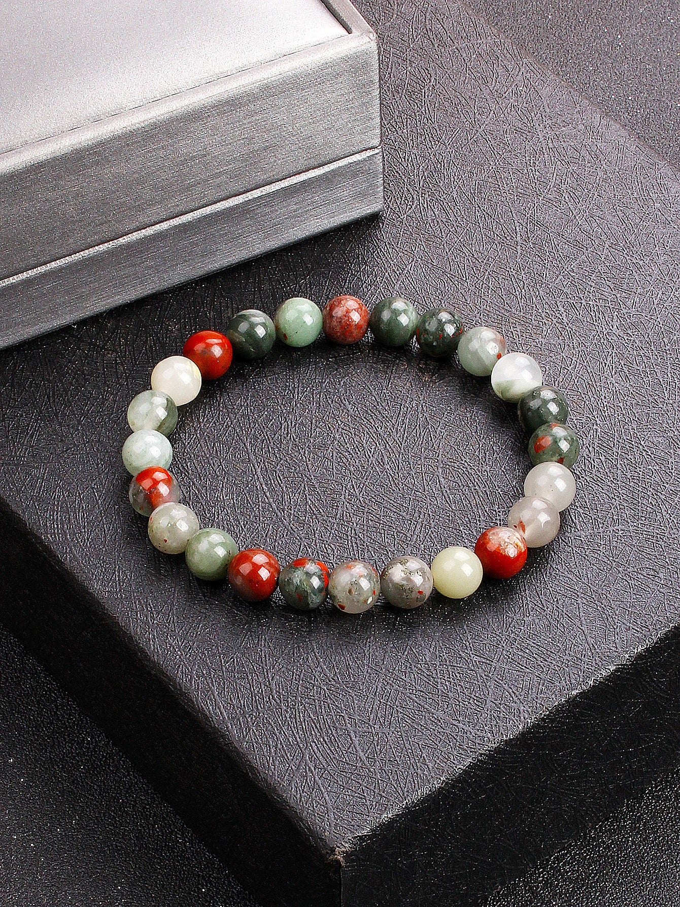 Natural African Bloodstone Beads Bracelet For Courage Protection Grounding Strength Energy Healing & Good Luck Vitality Jewelry
