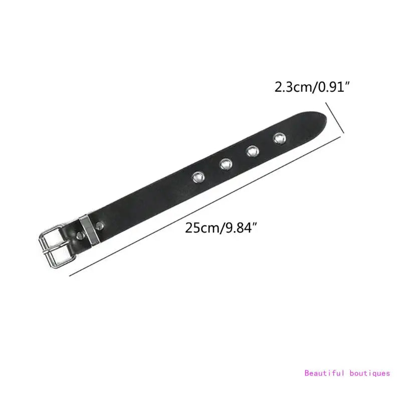 Punk Bracelets Men Women Retro Bracelet Adjustable Wrist Belt Buckle Style Cuff Bangle Bracelet for Men