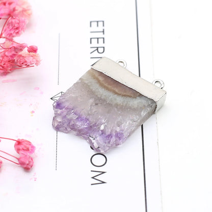 Natürliche Amethysten Anhänger Charms Natürliche Lila Quarz Kristall Stecker Für Heilung Pendel Schmuck Ohrring Halskette Herstellung