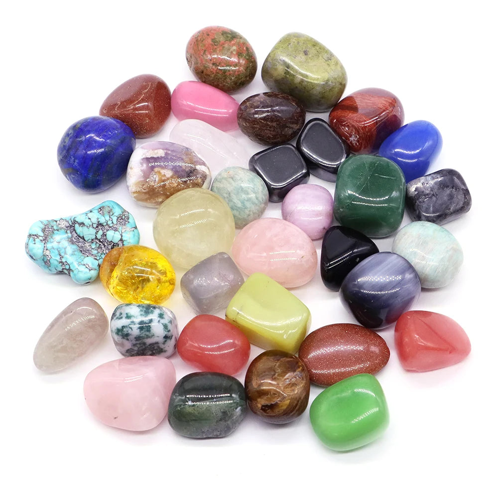 Natürliche Trommelstein-Heilkristalle, Malachit, Amazonit, Chiastolith, Probe, Energie, Mineral, Tank, Aquarium, Garten, Heimdekoration