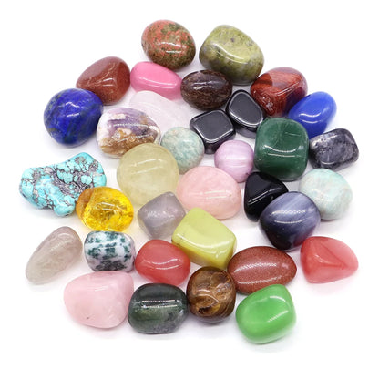 Natürliche Trommelstein-Heilkristalle, Malachit, Amazonit, Chiastolith, Probe, Energie, Mineral, Tank, Aquarium, Garten, Heimdekoration