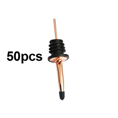 50Pcs Weinausgießer mit Gummi Staub Kappen Edelstahl Alkohol Dispenser Liquor Tüllen Flasche Ausgießer