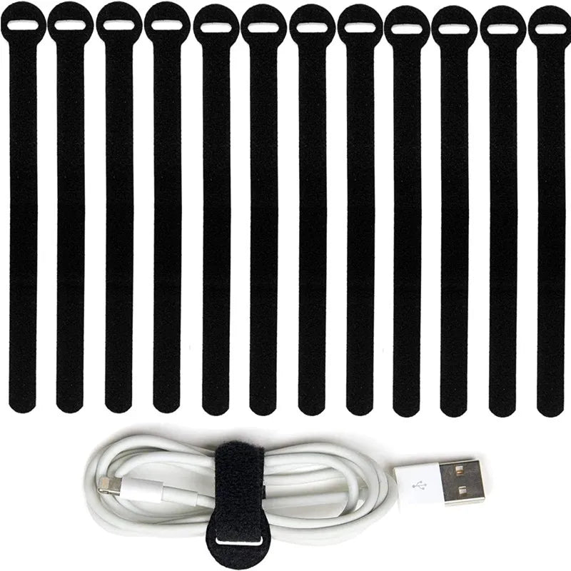 10 Stück 14 x 150 mm Kabelbinder, wiederverwendbare Befestigungskabelbinder, Kabelmanagement, Mehrzweck-Kabel-Organizer mit Hakenschlaufe, Kabelbinder, Schwarz