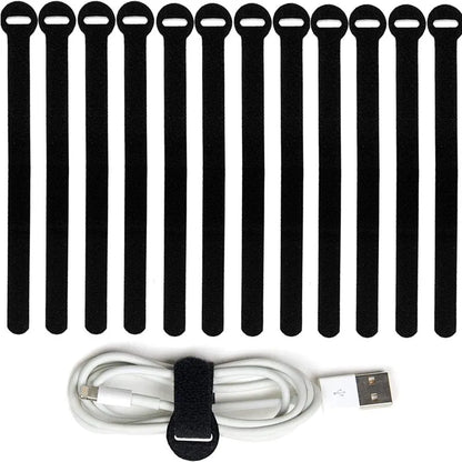 10 Stück 14 x 150 mm Kabelbinder, wiederverwendbare Befestigungskabelbinder, Kabelmanagement, Mehrzweck-Kabel-Organizer mit Hakenschlaufe, Kabelbinder, Schwarz