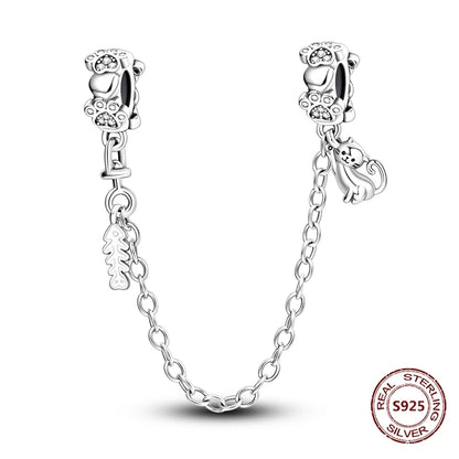 Sicherheitskette Libelle Schmetterling 925er Sterlingsilber Original Marienkäfer Kolibri Charm DIY Schmuckherstellung für Armband Armreif