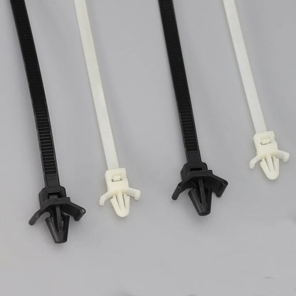 Schwarz weiß Reiß verschluss Nylon Kunststoff Loop Lock befestigen Riemen Wrap Organizer Pfeil Auto Auto geflügelt Push Mount Reiß verschluss Kabelbinder
