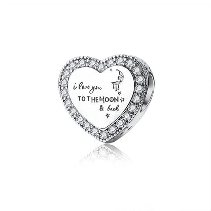 Bezaubernde herzförmige Perlen aus 925er-Sterlingsilber, Familie, Liebe, Tier, Fußabdruck, Charm-Armband, Halskette, passend für Frauen, DIY-Urlaubsgeschenke