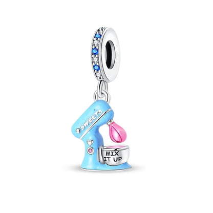 Blaue Serie 925er Sterling Jungfrau Maria Schleife Chamäleon Tanzschuhe Flugzeug Ticket Charm passend für DIY Armband Halskette süße Geschenke