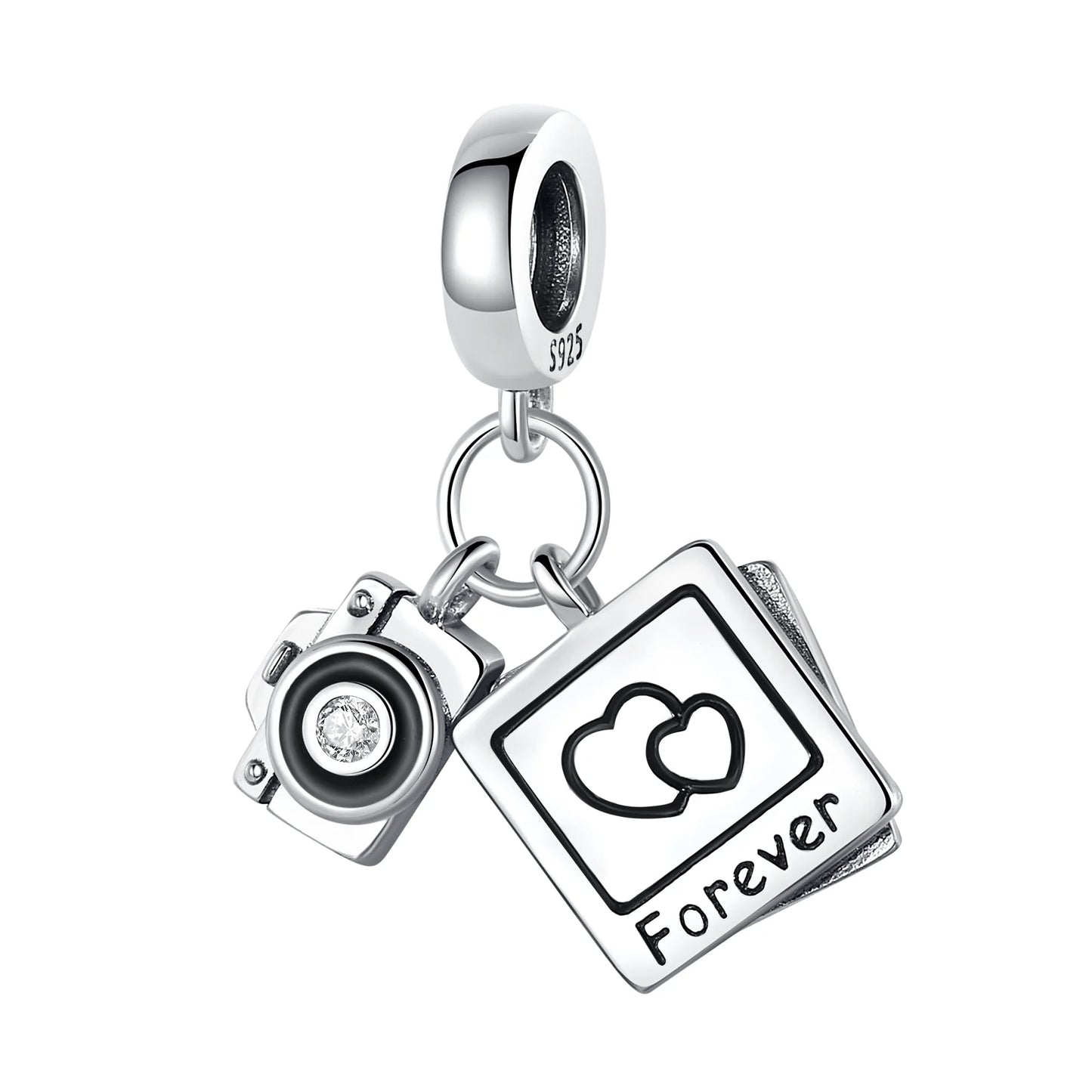 925er Sterlingsilber, modisch, bunt, Kamera, Gepäck, Reisen, Rucksack, Anhänger, Charms, Perlen, passend für Armbänder, DIY-Jubiläumsschmuck