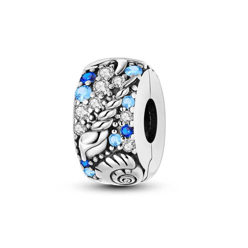 Silberverschluss, 925er-Sterlingsilber, CZ-Pflaster-Clip-Charms, Gänseblümchen-Perlen, Stopper, Sicherheitskette, passend für Original-Armreif, Schmuck-Clip