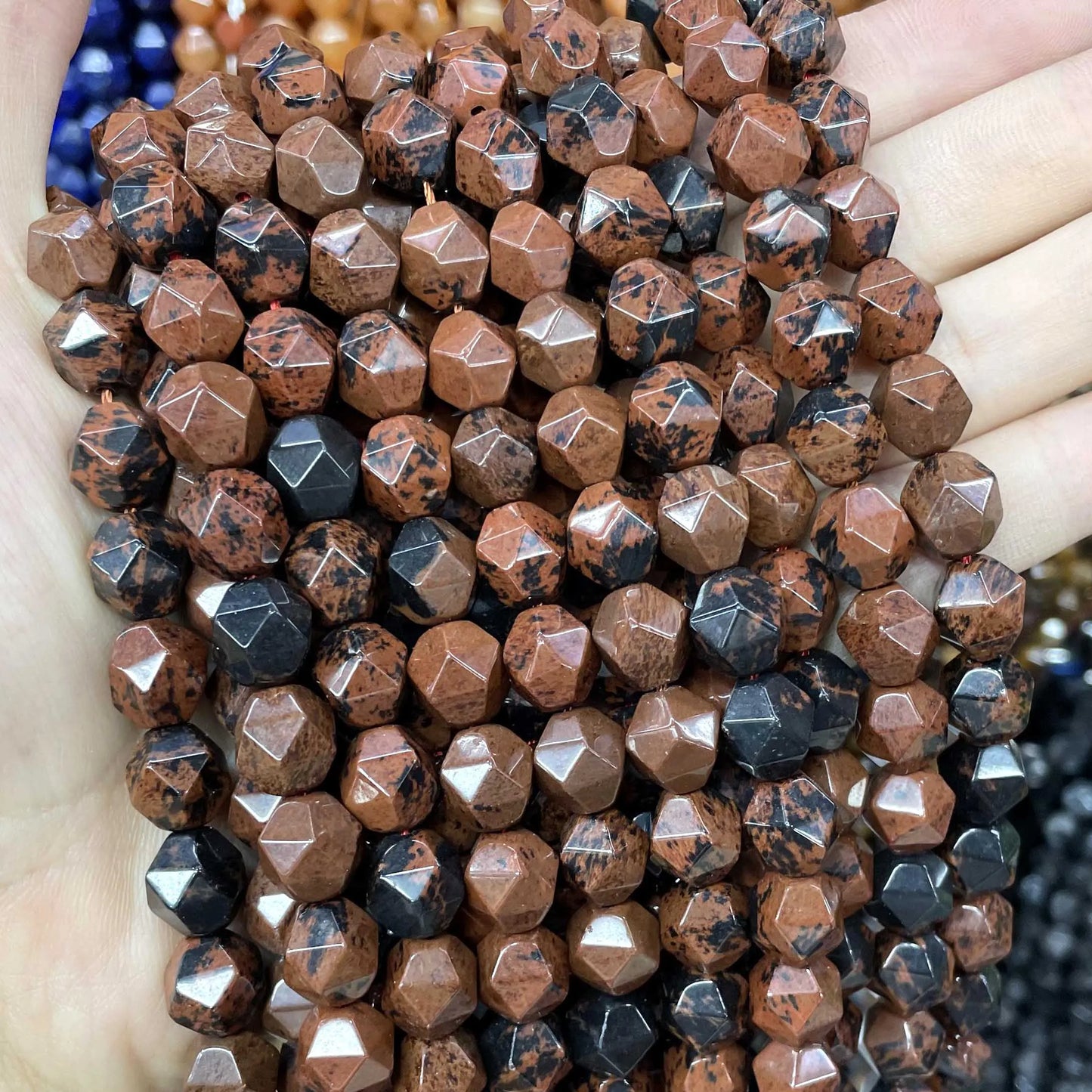 6 8 10 MM Natürliche Facettierte Stein Achate Rhodolite Quarz Jade Spacer Perlen Diy Handgemachte Armband Für Schmuck Machen zubehör