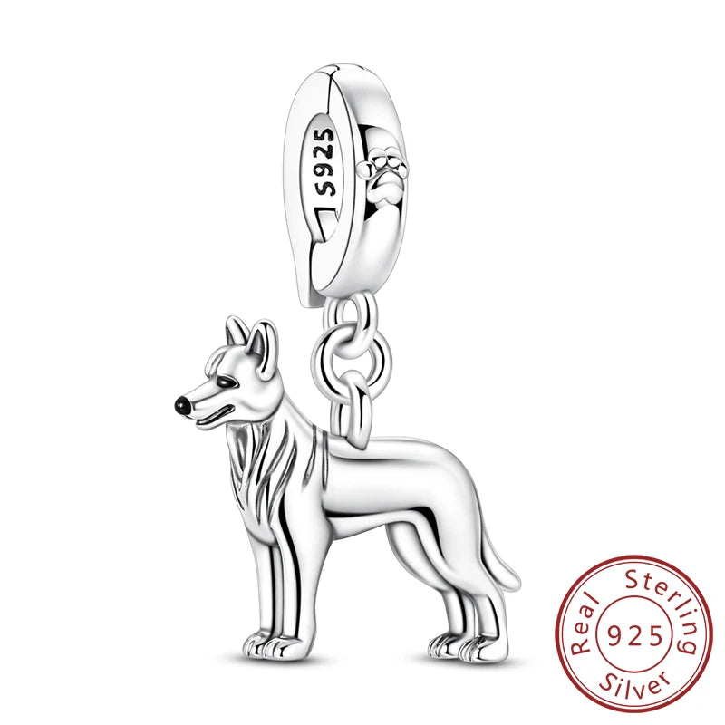 Neue Original Charms Perlen Anhänger 925 Sterling Silber Teddy Pudel Hund Katze Universal Schnalle Charms Fit Armband DIY Schmuck Geschenk