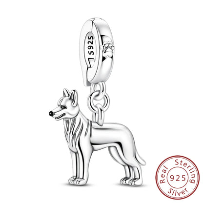 Neue Original Charms Perlen Anhänger 925 Sterling Silber Teddy Pudel Hund Katze Universal Schnalle Charms Fit Armband DIY Schmuck Geschenk