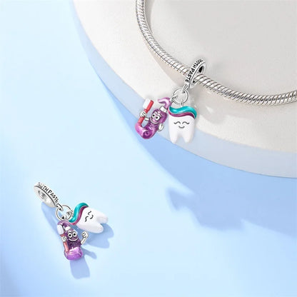 Original 925 Sterling Silber Charm Perlen Medizinische Serie Arzt Krankenschwester Pflege Für Zähne Anhänger Für Armband Edlen DIY Schmuck