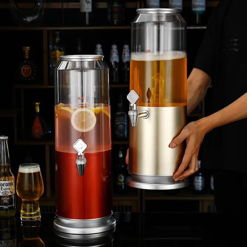 Kreative leuchtende Wein kanonen bar, spezieller Getränke eimer, Fassbier eimer, roter Netz eimer mit Wasserhahn