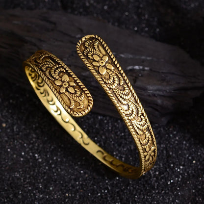 Neue Ankunft Vintage Carving Blume Thai Silber Damen Armreif Promotion Schmuck Für Weihnachtsgeschenke Nie Verblassen