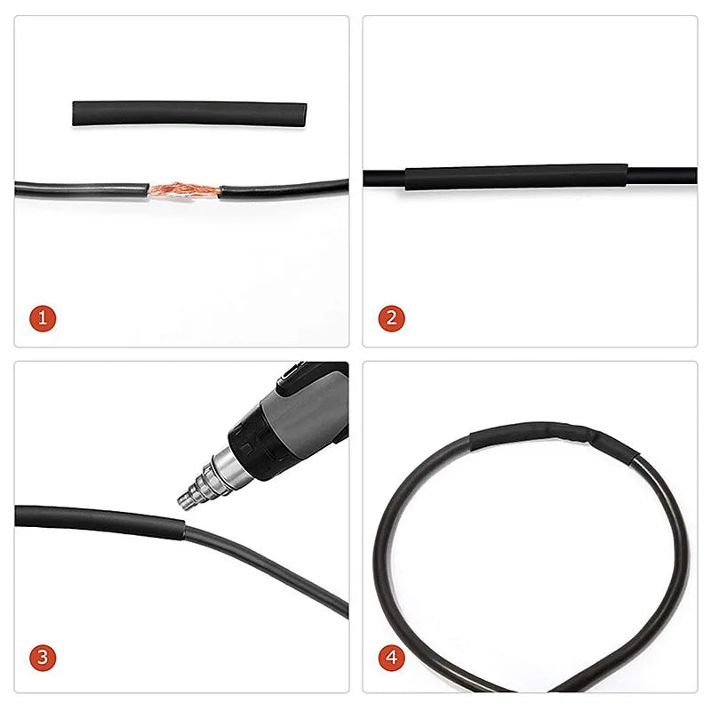 1/5/10/25M 2:1 Schwarz 1 2 3 5 6 8 10mm Durchmesser Schrumpfschlauch Schrumpfschlauch Rohr Sleeving Wrap Draht Verkaufen DIY Stecker Reparatur
