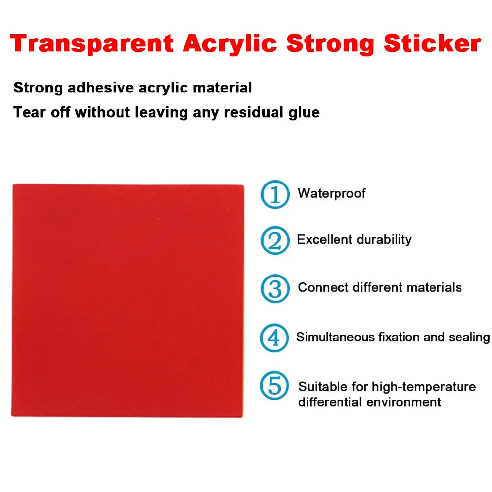 10–100 Stück superstarkes doppelseitiges Klebeband, wasserdicht, transparent, spurlos, selbstklebendes Acryl-Pad-Patch, klebrig, für Zuhause und Büro