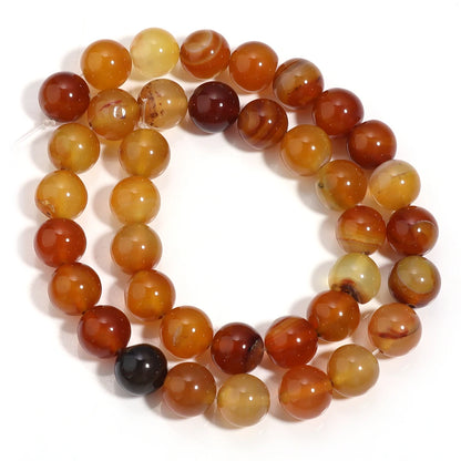 1 Strang Natursteinperlen Bernsteinfarbene Achatperlen Runde lose Perlen für DIY Schmuckherstellung Halskette Armband Großhandel