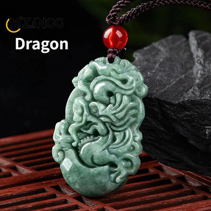 Natürliche eine Ware Jadeit zwölf chinesische Tierkreis Ratte Tiger Anhänger Schmuck hand geschnitzte benutzer definierte Maskottchen Schmuck Jade Halskette Geschenk