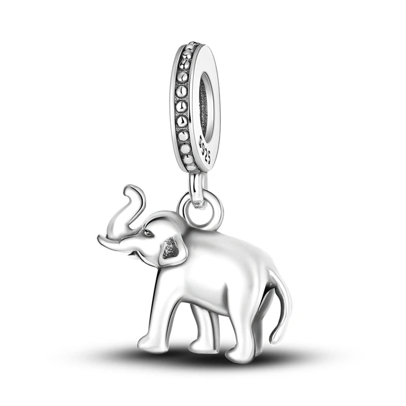 Charms aus 925er-Sterlingsilber, Flugzeug, Reisepass, Elefant, Perlenanhänger, passend für Original-Armbänder, für Frauen, Geburtstag, Modeschmuck, Geschenk