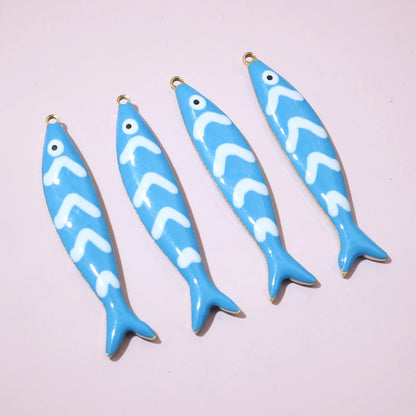 10 Stück 40x8mm Edelstahl Emaille Fisch Charms Anhänger DIY Schmuck Making Zubehör Erkenntnisse für Halsketten Ohrringe Armbänder