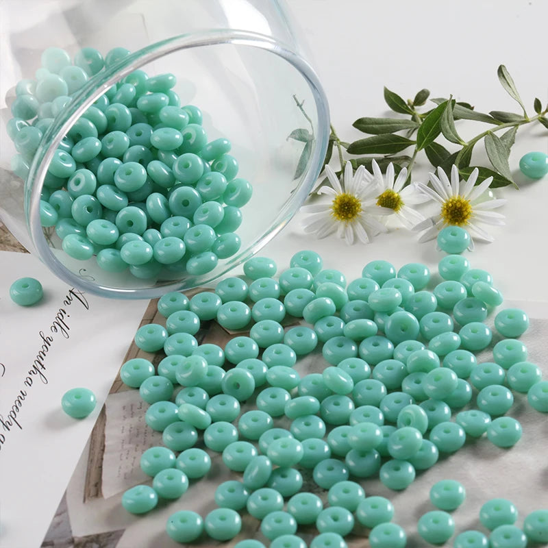 50/100 stücke 3x6mm Neue Glas Seed Bead Abacus Form Spacer Lose Perlen für DIY Schmuck Machen armband Halskette Charms Zubehör