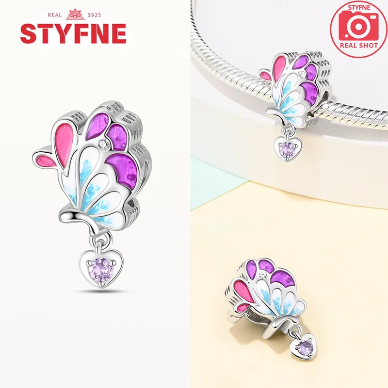 Neue Silber 925 Blaue Libelle Schmetterling Charms Perlen Fit Original Armband für Frauen DIY Edlen Schmuck Zubehör Perlen Geschenke