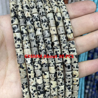 Natürliche Stein Dalmatiner Jaspis Runde Würfel Facettierte Rondelle Lose Spacer Perlen Für Schmuck Machen Charms DIY Armbänder Halskette