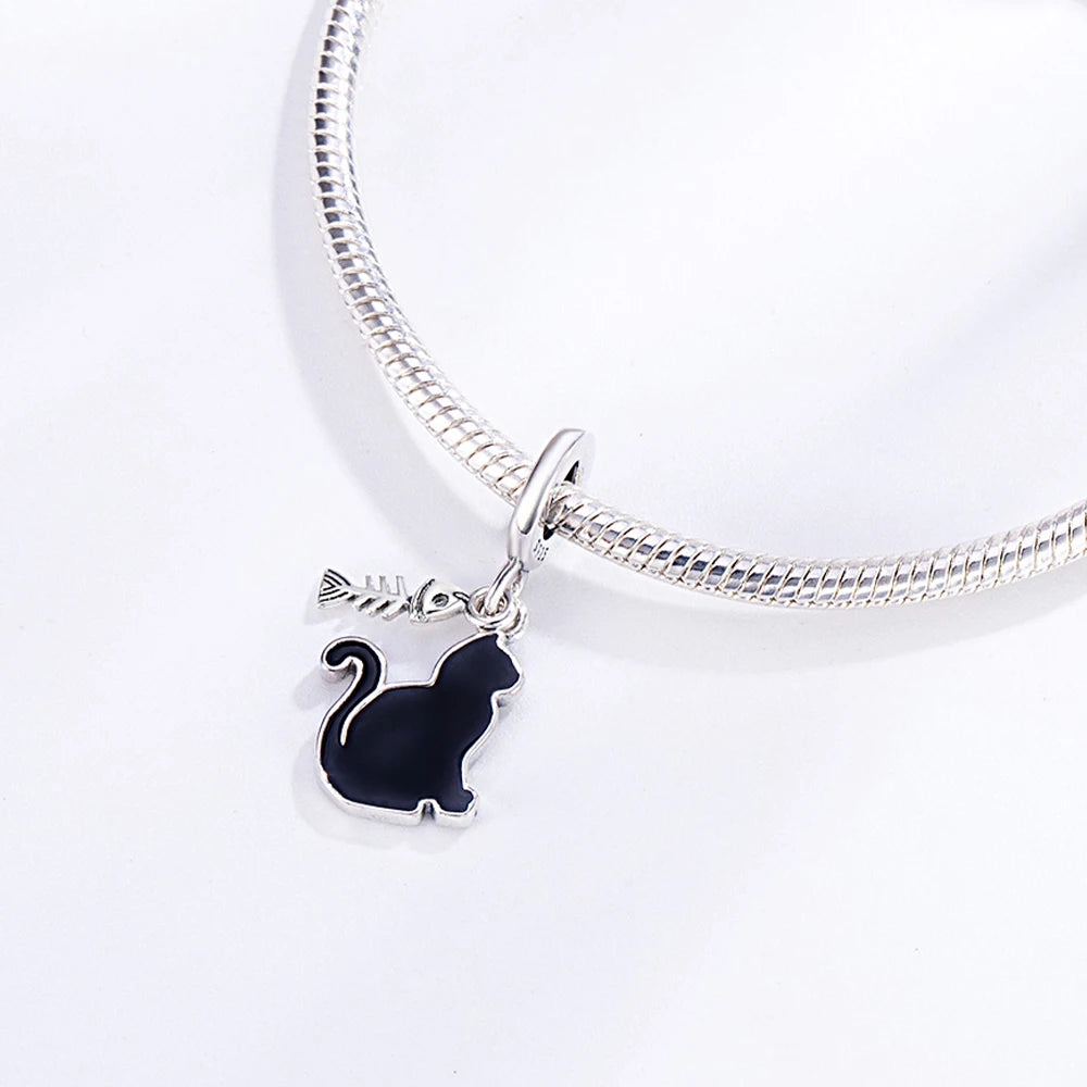 Tier-Serie, 925er-Sterlingsilber, Qualle, Pfau, Schildkröte, Kaninchen, Frosch, Charm, passend für DIY-Armbänder, Halsketten, Geschenke für Kinder