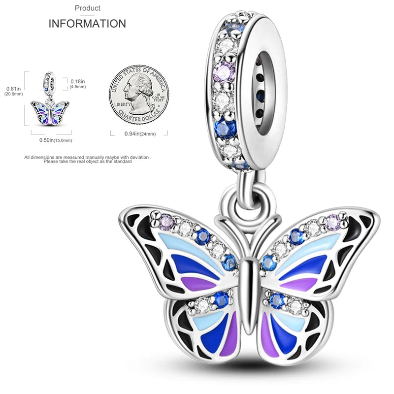 Charms aus 925er-Sterlingsilber, bunt, Sonnenblume, Hund, Jungen, Geschenkartikel, Schmetterling, Flugzeug, Erde, passend für Original-Anhänger, Schmuck, Make-up