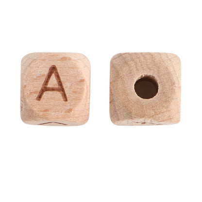 10/20/30/50 Stück Buchenholz-Buchstabenperlen 10mm 12mm Umweltfreundliche Naturholz-Alphabetperlen für Armband- und Halskettenherstellung