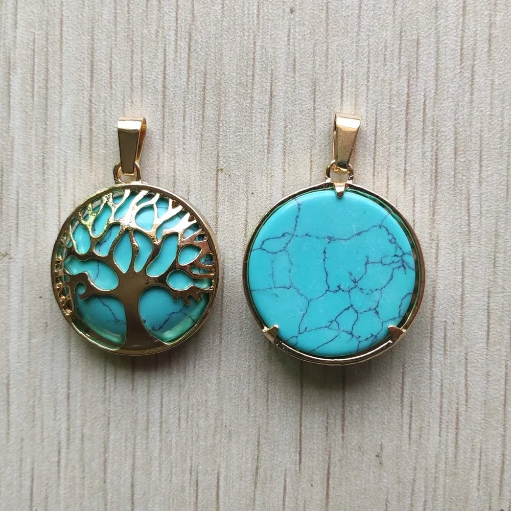 Großhandel 12 teile/los mode naturstein legierung baum des lebens mix Anhänger für halsketten schmuck zubehör machen schnelle versand