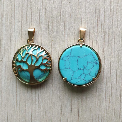 Großhandel 12 teile/los mode naturstein legierung baum des lebens mix Anhänger für halsketten schmuck zubehör machen schnelle versand