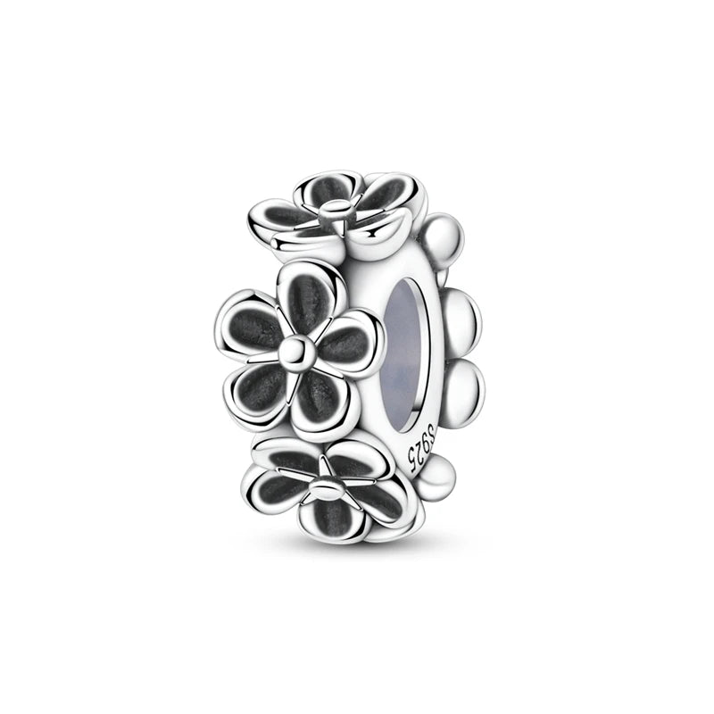 Lucky Clover Clip Charms 925 Sterling Silber Original Black Cat Stopper Clamp Silikon Spacer Charm für DIY Schmuck Armband