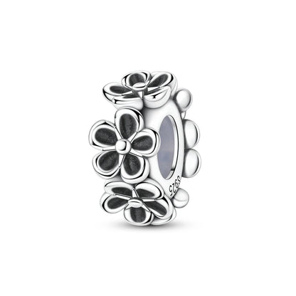 Lucky Clover Clip Charms 925 Sterling Silber Original Black Cat Stopper Clamp Silikon Spacer Charm für DIY Schmuck Armband