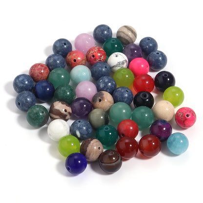 20–100 Stück, 4, 6, 8, 10, 12, 14 mm, Natursteinperlen, gemischte Farben, runde lose Perlen für Schmuckherstellung, DIY-Halskette, Armbänder, Zubehör