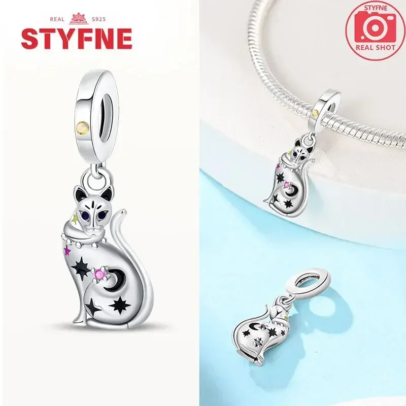 Silber 925 Gold Pyramide Mumie Doppel Charm Elefant Perlen passen Original Armband DIY edlen Schmuck Zubehör für Frauen Geschenke