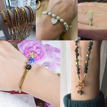 AAA+ Retention Farbe Natürliche vergoldete Hämatit Perle Herz Runde Stern Spacer Lose Perlen für Schmuck Machen DIY Charm Armband