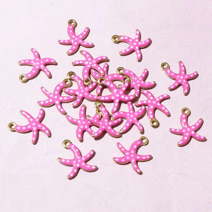 20 Stück 10,5x10mm Edelstahl Kleine Seestern Anhänger Emaille DIY Schmuck Herstellung Zubehör Zubehör Halskette Ohrringe