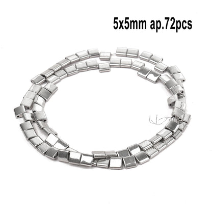 Großhandel AAA Rhodium Hämatit Perlen Charms Herz Stern Rohr Facettierte Runde Unregelmäßige Geometrische Form Perlen Für Schmuck Machen