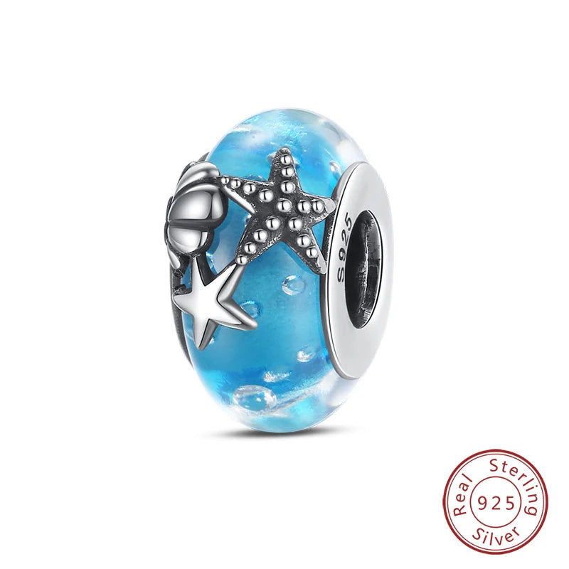 Passend für Qikaola 925 Original-Armbänder, blauer Zirkon, Eule, leuchtende Meeresschildkröte, Oktopus, 925er Silber, Charms, Perlen, DIY, Geburtstag, Schmuck, Geschenk
