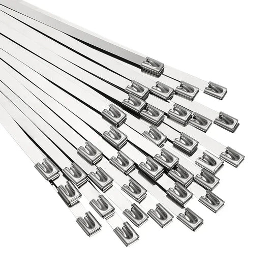 100 Stück 4,6/7,9 Breite 100-1000mm Edelstahl Metall-Kabelbinder Selbstverriegelnde Multifunktionale Kabelbinder