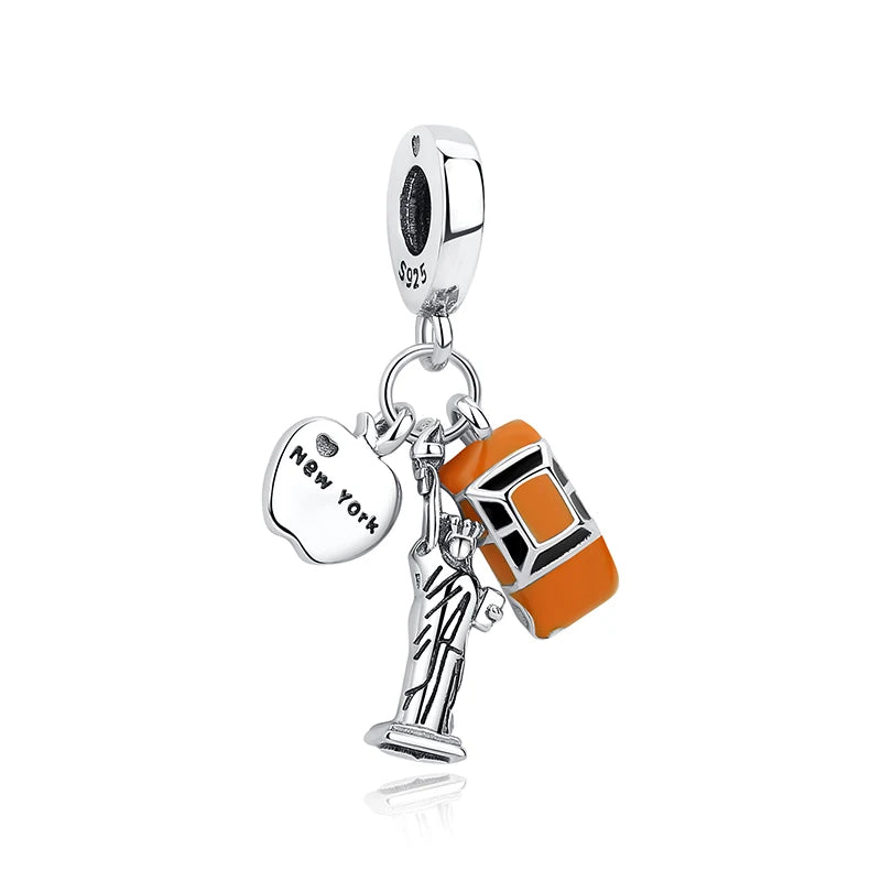 Original 100% 925 Sterling Silber Charm Bead Reise Taxi Motorrad Riesenrad Charms Fit Pandora Armbänder Frauen Diy Schmuck